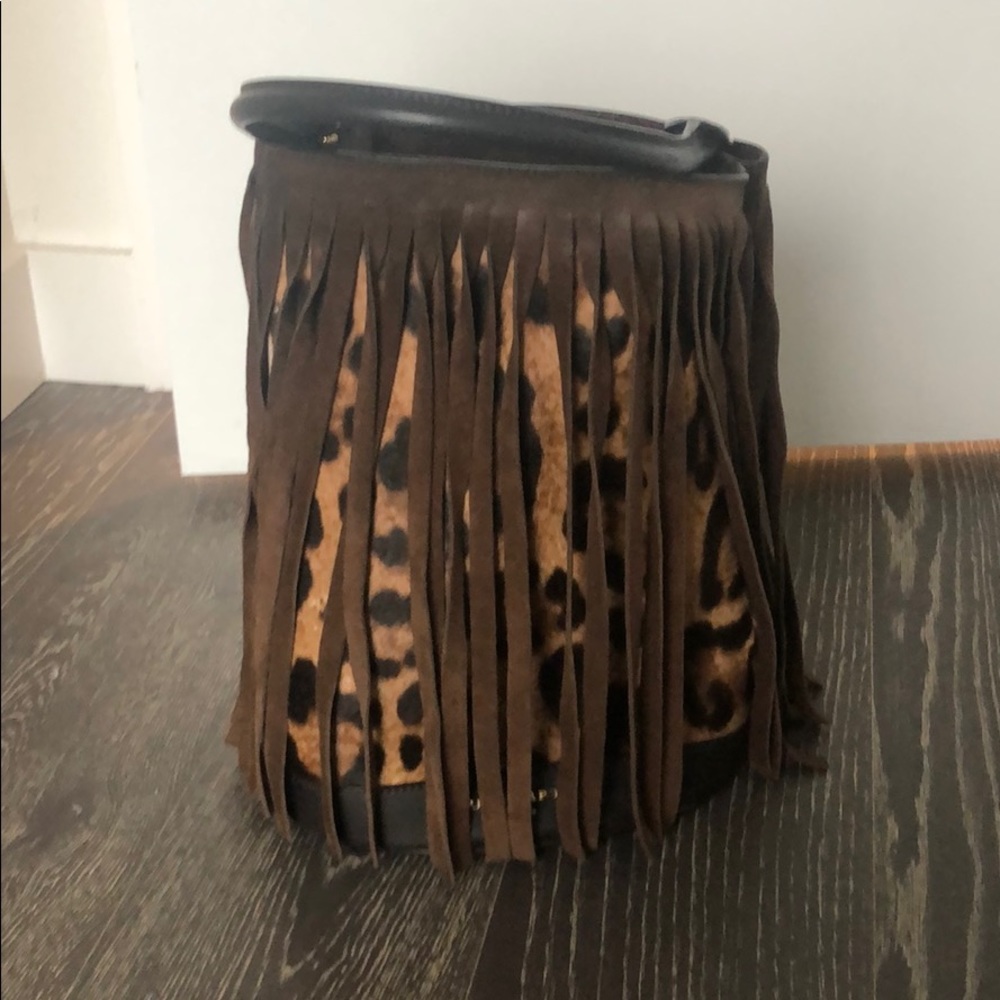 Burberry tassle leopard purse
